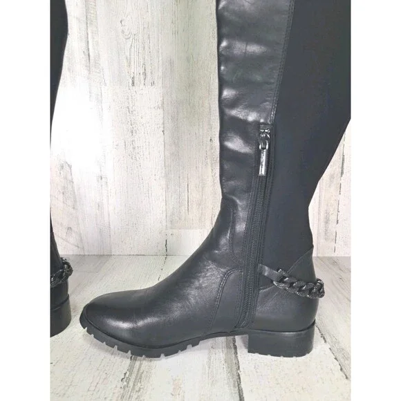 Karl Lagerfeld Paris Shay Over-The-Knee Boots Womens Black Size 7M Dark Romantic - Picture 3 of 16